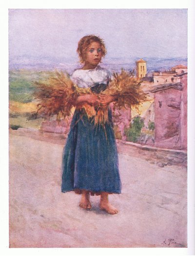 Kleine Sammlerin in der Campagna, aus Rom veröffentlicht von A & C Black Ltd, 1925 von Alberto Pisa